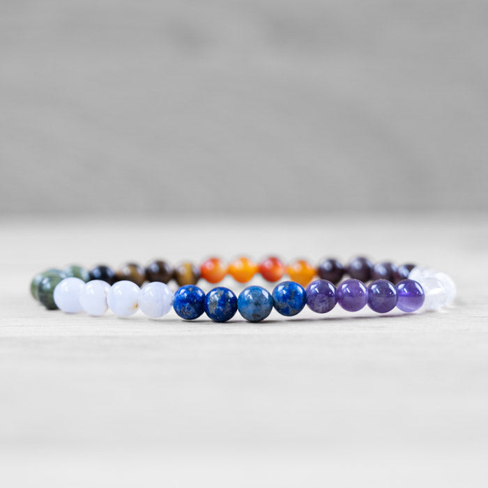 Bracelet boule 7 chakras 6 mm