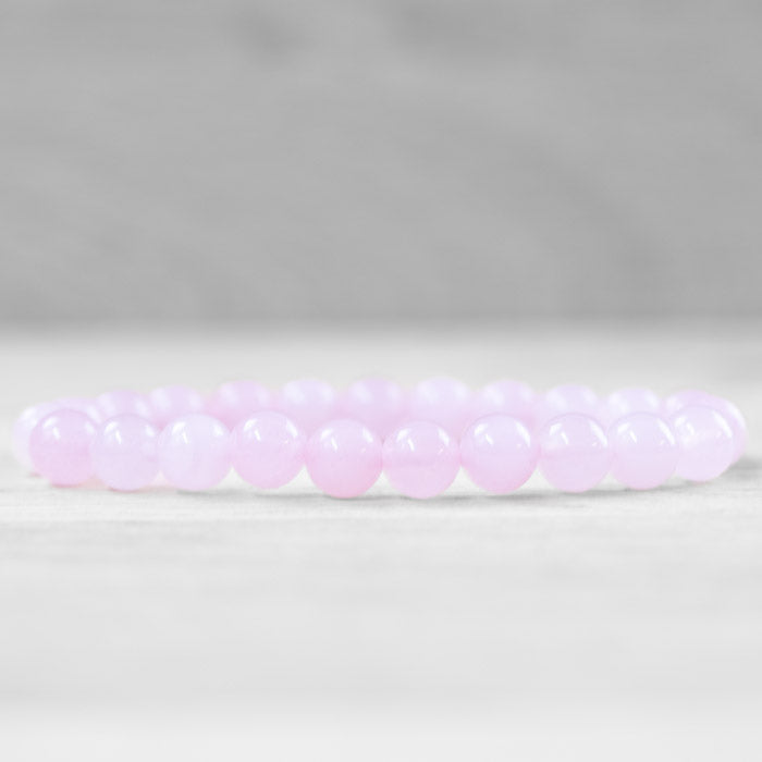 Bracelet-Boule Quartz-Rose 08mm