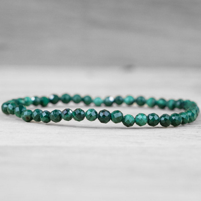 Bracelet facetté 4mm Malachite (Congo)