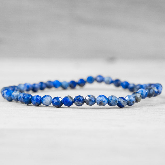 Bracelet facetté 4mm Lapis Lazuli A+ (Afghanistan)