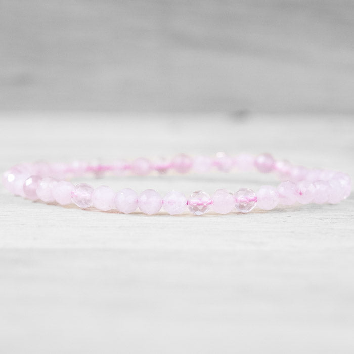 bracelet facetté quartz rose