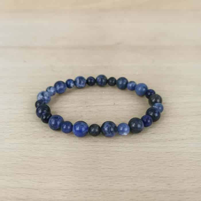 Bracelet boules 6 et 8mm sodalite