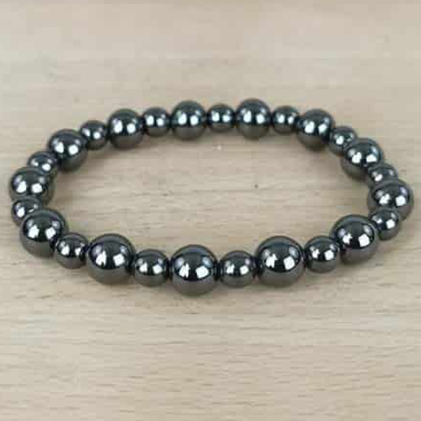 Bracelet boules 6 et 8mm hématite