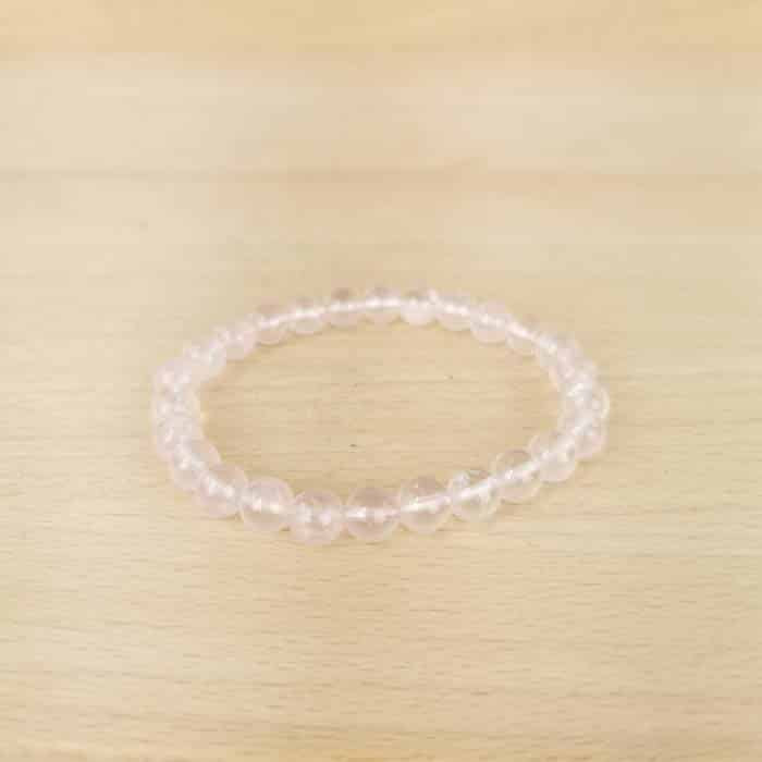 Bracelet Quartz Rose Boules 8mm qualité extra AA (Brésil)