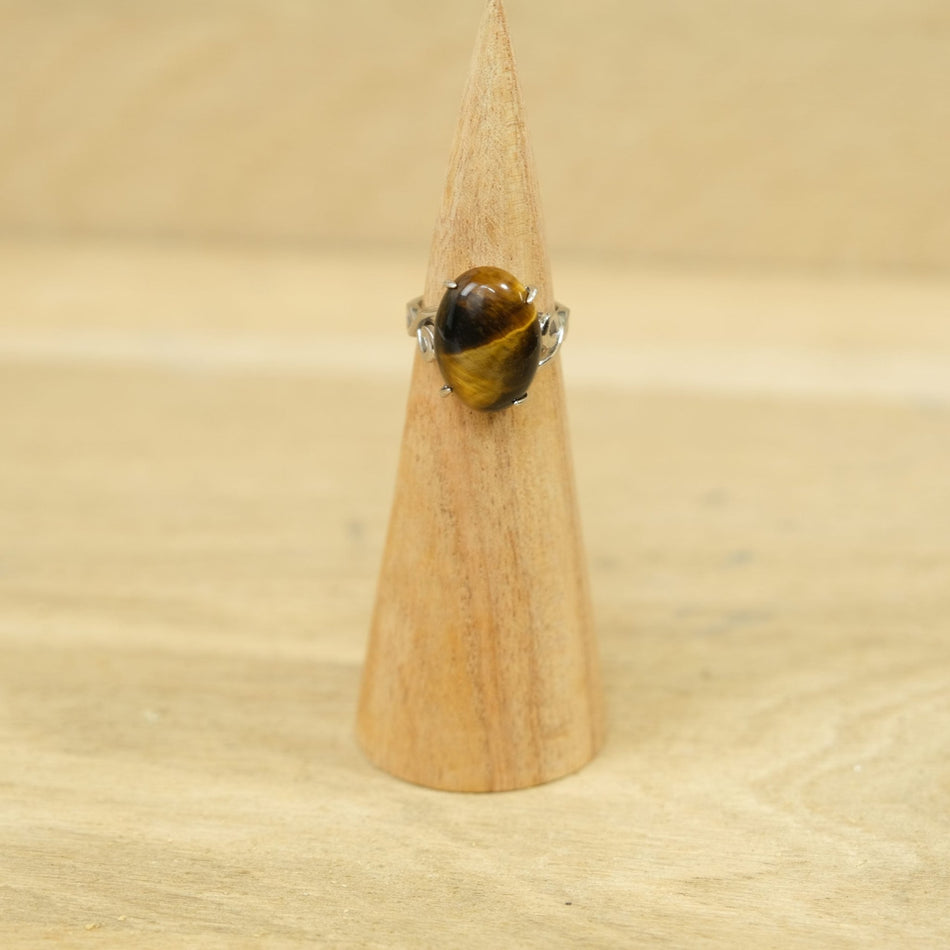 Bague Lady Argent 925 réglable en Oeil de Tigre A (Afrique du Sud) - Nature Minérale