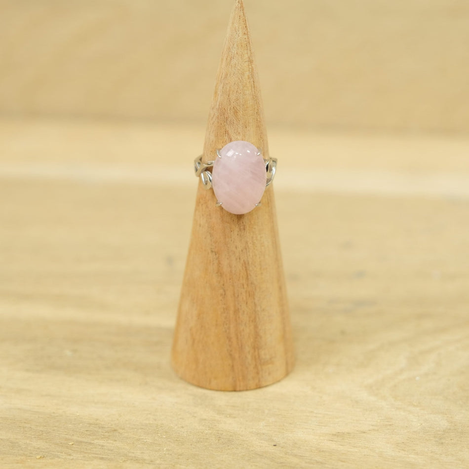 Bague Lady Argent 925 réglable en Quartz Rose AA (Madagascar) - Nature Minérale