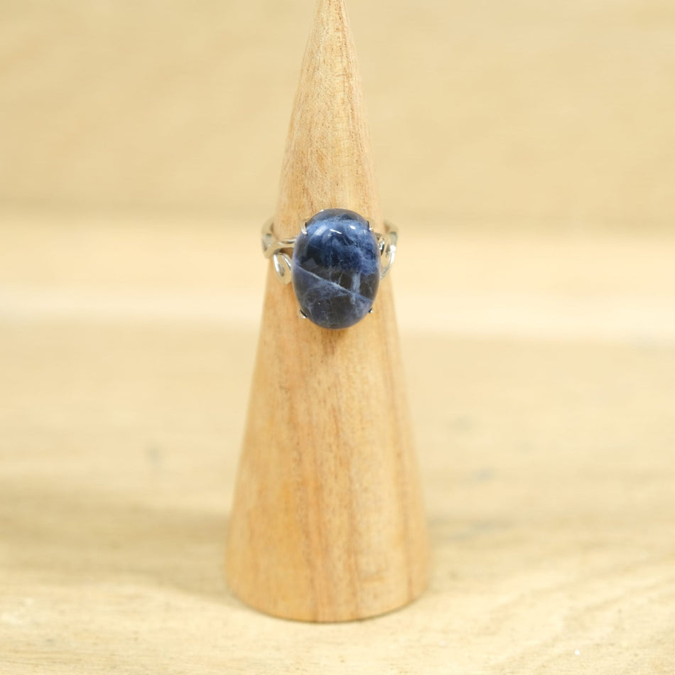 Bague Lady Argent 925 réglable en Sodalite A (Brésil) - Nature Minérale