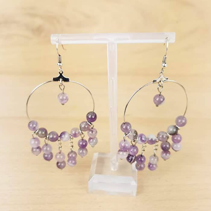 Boucles d'oreilles "Fantaisie" Améthyste