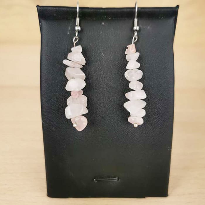 Boucles d'oreilles baroques quartz rose - Nature Minérale