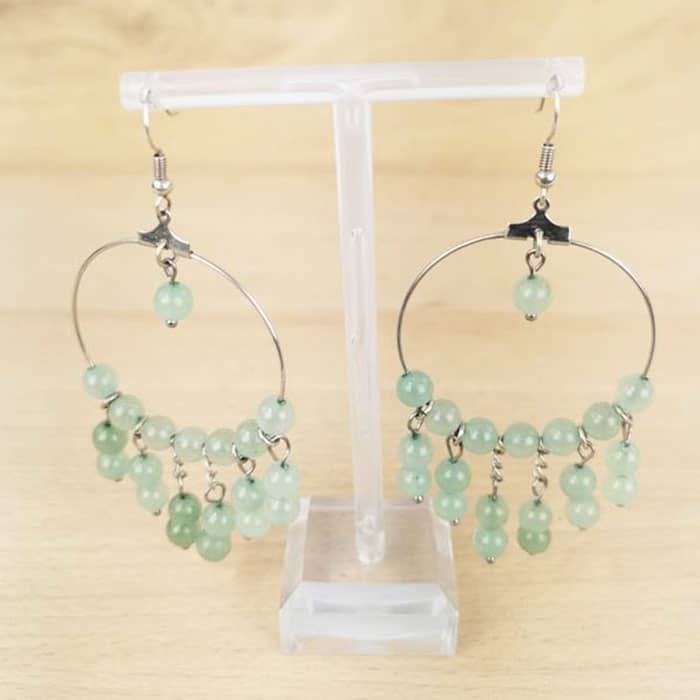 Boucles d'oreilles "Fantaisie" Aventurine Verte - Nature Minérale