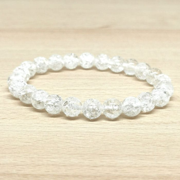 Bracelet Boule Cristal de Roche Crack 08mm (Brésil)