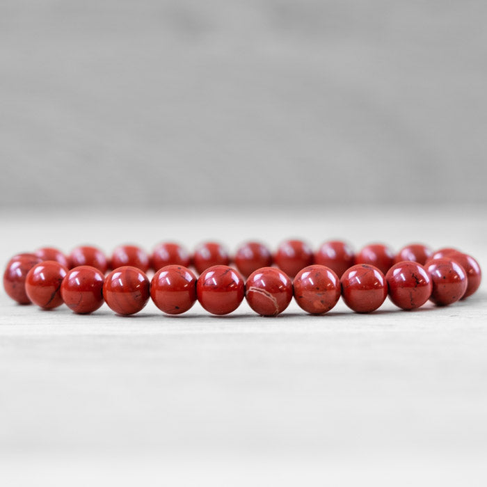 Bracelet Boule Jaspe Rouge 08mm (Afrique Du Sud)