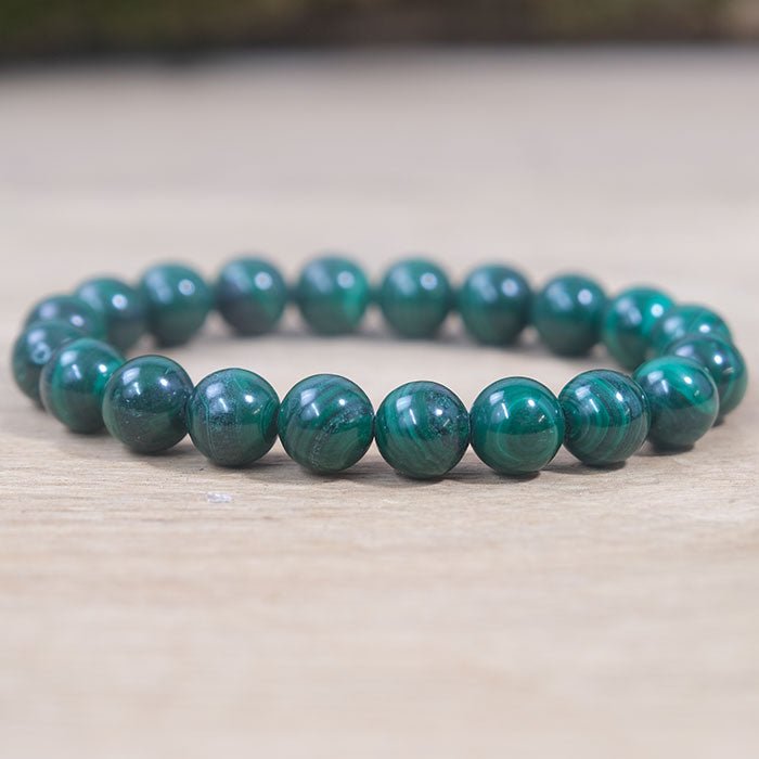 Bracelet Boule Malachite 10mm AA (Congo) - Nature Minérale