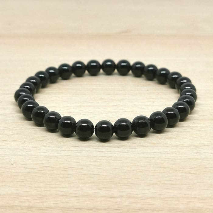 Bracelet Boule Obsidienne Noire 06mm A (Mexique) - Nature Minérale