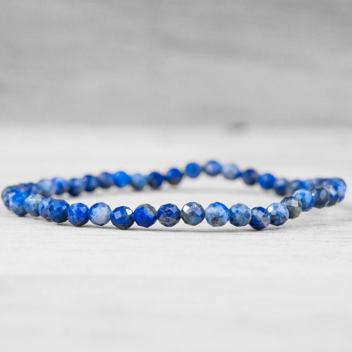 Bracelet facetté 4mm Lapis Lazuli A+ (Afghanistan) - Nature Minérale