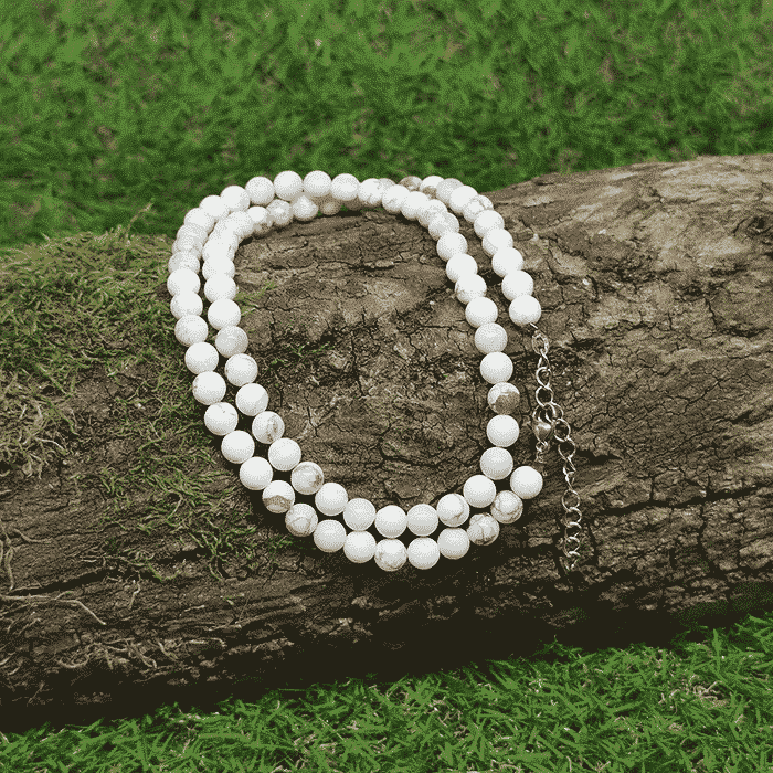 Collier Howlite Blanche - Boules 06mm A - Nature Minérale