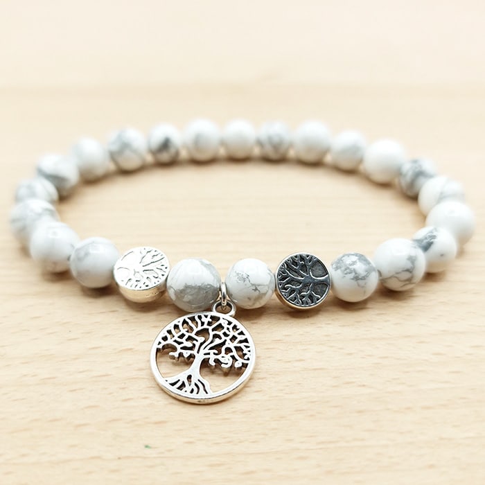 bracelet life howlite blanche