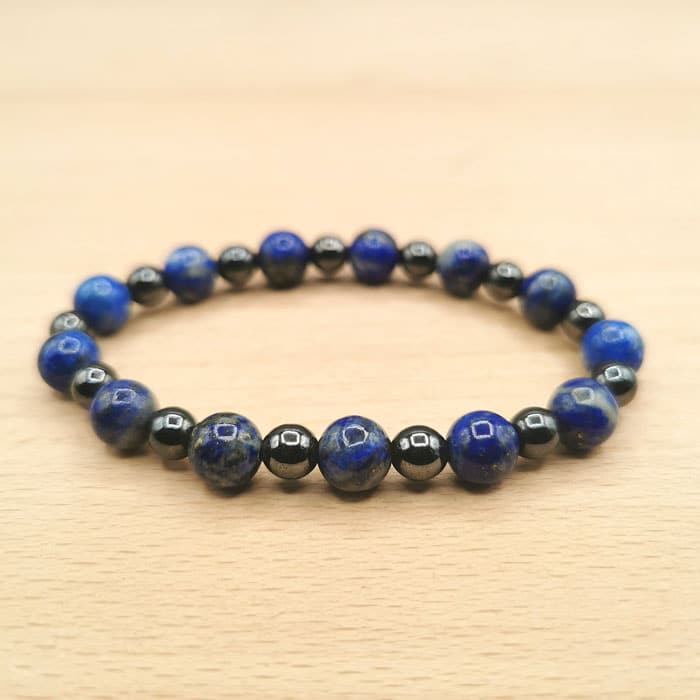 Bracelet Boule Lapis Lazuli et Hématite