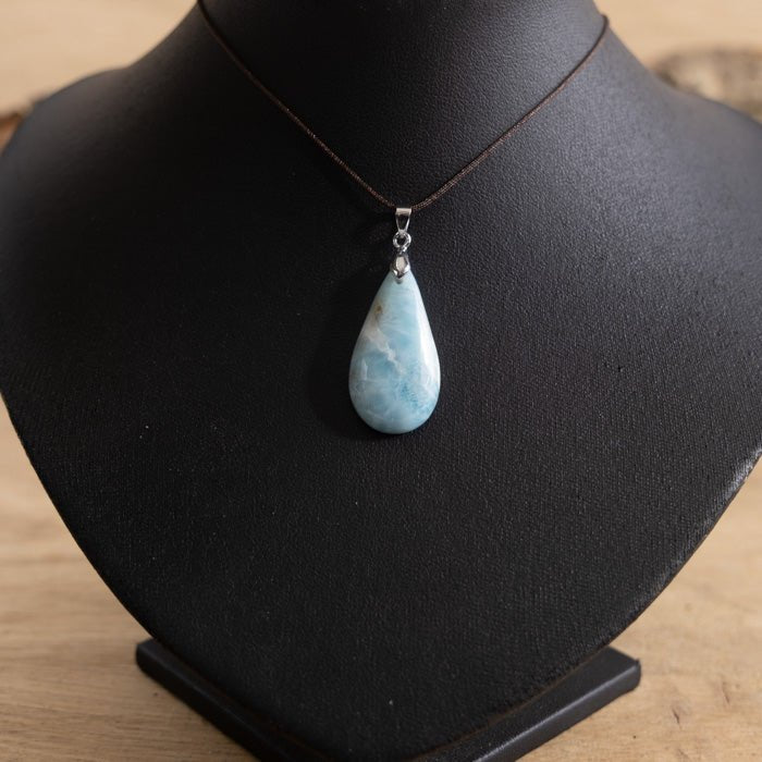 Pendentif en Larimar A n°001 (République Dominicaine) - Nature Minérale