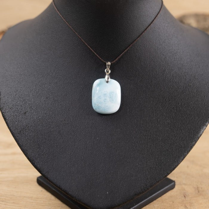 Pendentif en Larimar A n°002 (République Dominicaine) - Nature Minérale